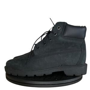 Boys Timberland Classic 6" 10910 Leather Lace-Up Ankle Combat Boot Size 4 Black
